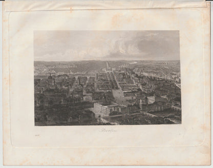 Original Berlin Ansicht 1858 Antike Stadt-Lithografie