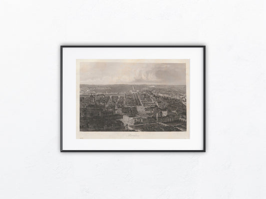 Original Berlin Ansicht 1858 Antike Stadt-Lithografie
