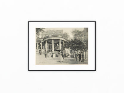 Original Grafik Karlsbad Heilquellen 1890 | Schlossbrunnen Kolonnade Kurort Karlovy Vary