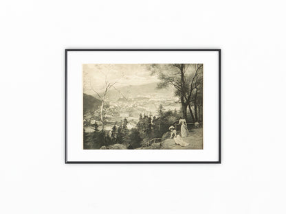 1890 Karlsbad Panorama Blick auf den Kurort | Böhmische Bäderkultur Original
