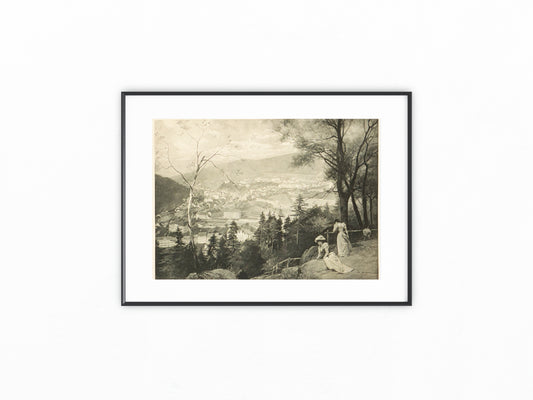 1890 Karlsbad Panorama Blick auf den Kurort | Böhmische Bäderkultur Original