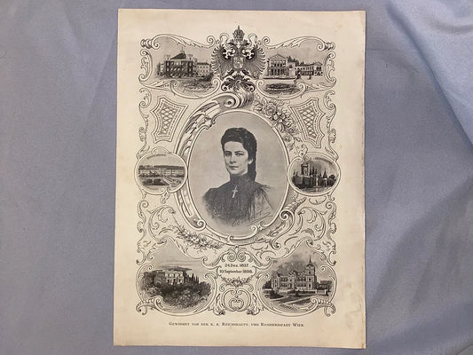 1898 Original Kaiserin Elisabeth Gedenkheft zum Tod Andenken | seltenes Sisi Dokument