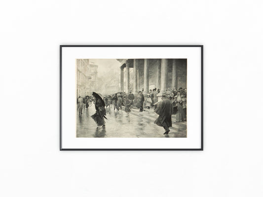 Karlsbad 1890 | Am Mühlbrunnen bei Regen Original | Heilquelle Wasser Carlsbad