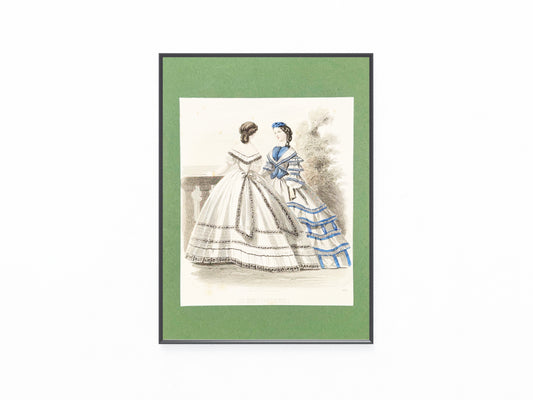 Original Les Modes Parisiennes 1857 Damenmode | Antikes Modeblatt