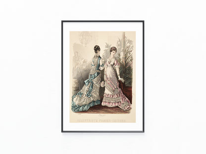Original Mode Lithografie 1877 Damenmode Illustration