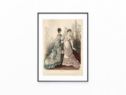 Original Mode Lithografie 1877 Damenmode Illustration