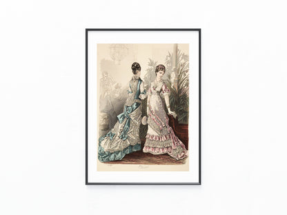 Original Mode Lithografie 1877 Damenmode Illustration