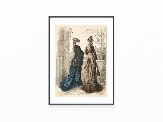 Original Mode Lithografie 1877 Frauen-Zeitung