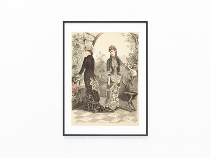 Original Mode Lithografie 1881 Frauenmode Design