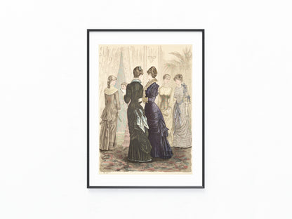Original Mode Lithografie 1881 Salon-Szene