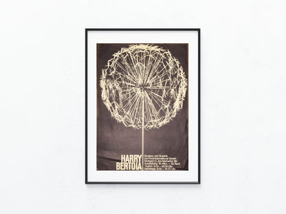 Original Harry Bertoia 1960er Ausstellungsplakat | Knoll International Stuttgart | Dandelion Skulptur | Vintage Mid-Century Design Taraxacum