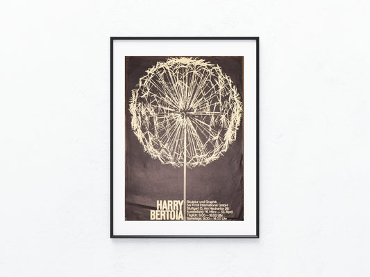 Original Harry Bertoia 1960er Ausstellungsplakat | Knoll International Stuttgart | Dandelion Skulptur | Vintage Mid-Century Design Taraxacum