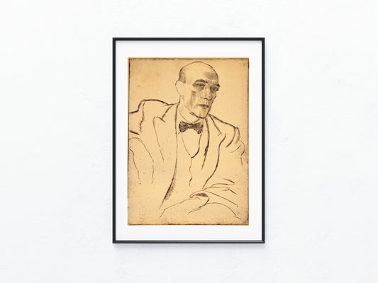 Arnold Schönberg Porträt 1920 Original Radierung | Expressionismus Musiker & Komponist Darstellung Wiener Moderne
