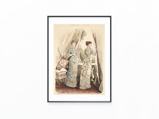 Original Gründerzeit Modeblatt Modegrafik 1880
