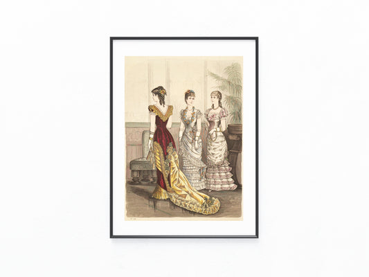 Original Ballkleider Mode 1881  Modeblatt Abendroben
