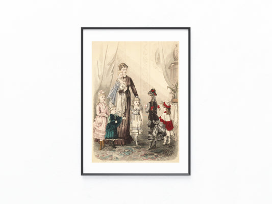 1877 Original Kinder & Damen Mode Druck | Modeblatt Gründerzeit
