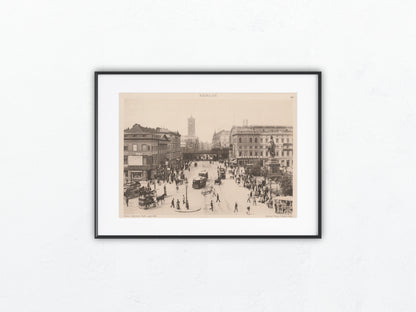 Berlin Alexanderplatz um 1900 Original Lichtdruck