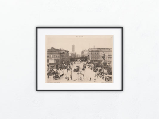 Berlin Alexanderplatz um 1900 Original Lichtdruck