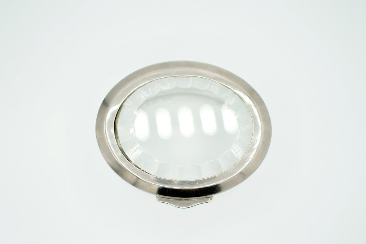 Glasschatulle mit Metallbeschlägen 1960er