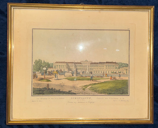 1840 Original Ansicht Schönbrunn Eingang in das k.k. Schloss