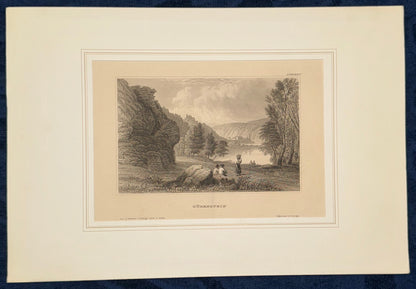Original Stahlstich Dürnstein 1850 | Österreich Wachau | Blick auf Donau Burgruine