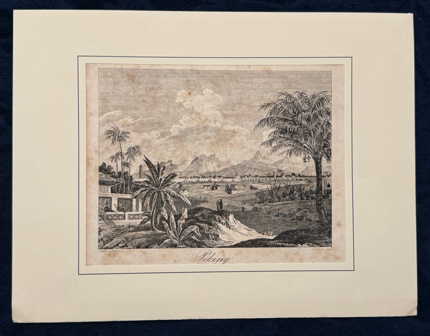 1840 Ansicht von Peking China Asien Beijing | Original Kupferstich