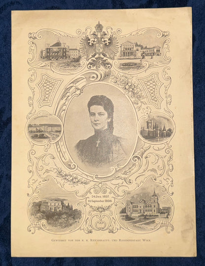 1898 Original Kaiserin Elisabeth Gedenkheft zum Tod Andenken | seltenes Sisi Dokument