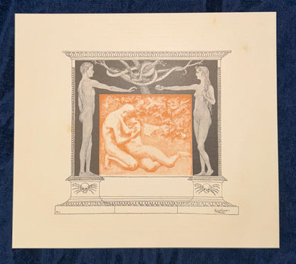 Jugendstil-Druck Adam & Eva mit Baum der Erkenntnis