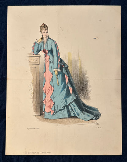 Original Modekupfer Le Moniteur de la Mode 1870