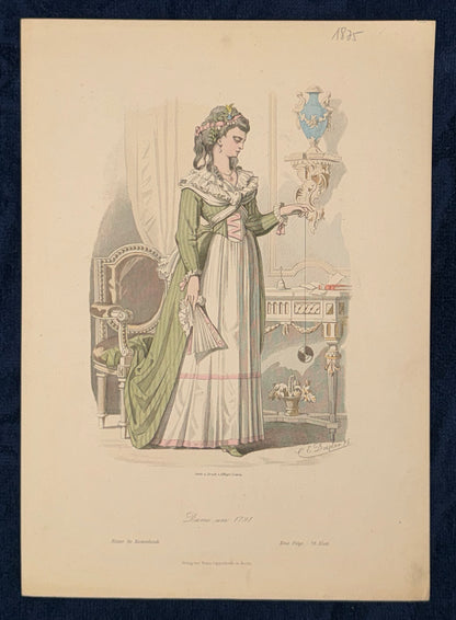 Original Damenmode 1791 Mode Lithografie