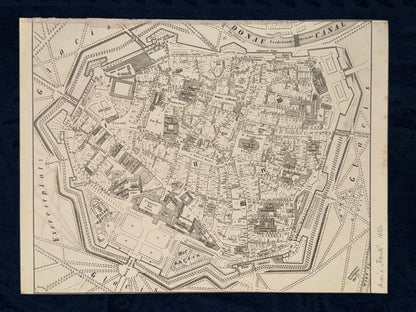 Original Stadtplan Wien 1851 | Kupferstich-Karte der Inneren Stadt