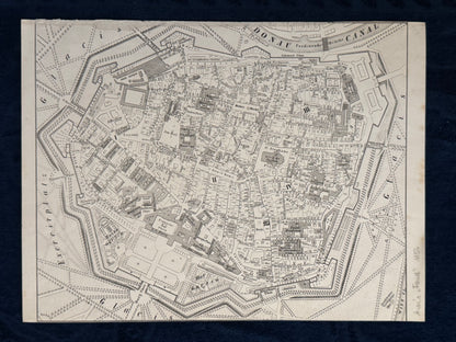 Original Stadtplan Wien 1851 | Kupferstich-Karte der Inneren Stadt