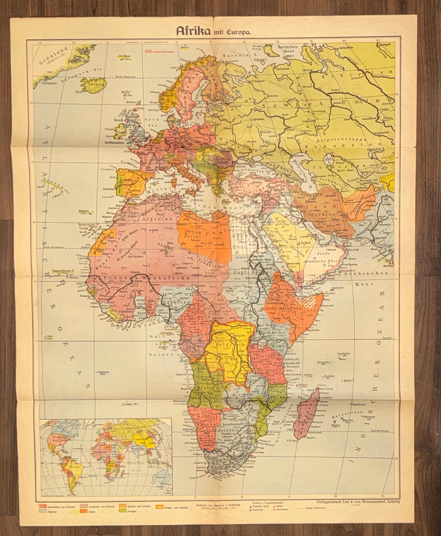 Historische Afrika Landkarte Kolonien 1900 | Europa Kaiserreich Namibia Kamerun Togo