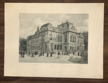 Original Grafik Karlsbad 1890 | Kurhaus Böhmen Kurort | Historische Architektur