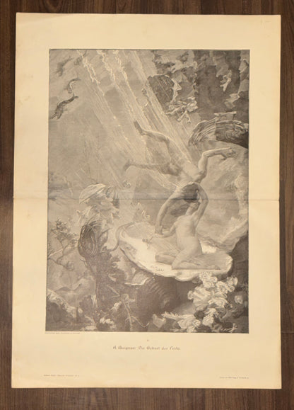 1900 Die Geburt der Perle von Albert Maignan | Allegorie Aktdarstellung Mythologie Geburt der Venus