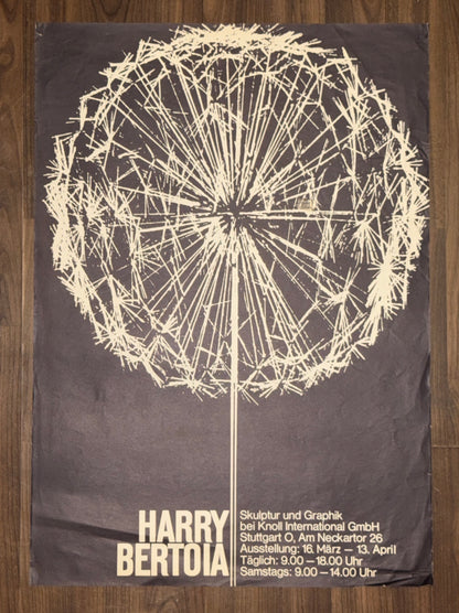 Original Harry Bertoia 1960er Ausstellungsplakat | Knoll International Stuttgart | Dandelion Skulptur | Vintage Mid-Century Design Taraxacum