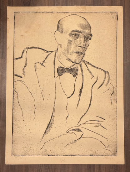 Arnold Schönberg Porträt 1920 Original Radierung | Expressionismus Musiker & Komponist Darstellung Wiener Moderne