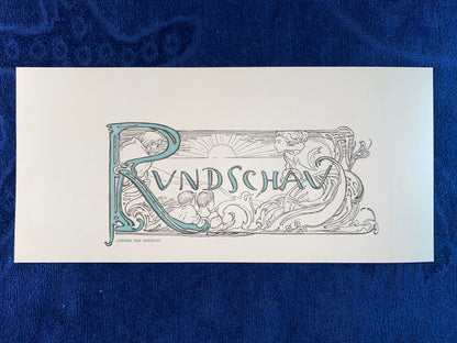 Jugendstildruck Ludwig von Hofmann Rundschau 1900 | Original Typografie Grafik