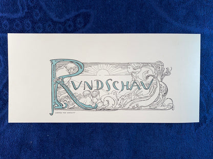 Jugendstildruck Ludwig von Hofmann Rundschau 1900 | Original Typografie Grafik