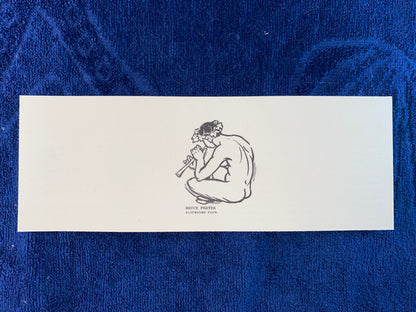 Bruce Porter Flötender Faun Jugendstil 1900 | Original Grafik Mythologie | Vintage Art Nouveau