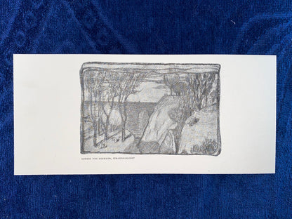 Ludwig von Hofmann Strandschlucht um 1900 | Original Grafik Jugendstil Landschaft am Meer