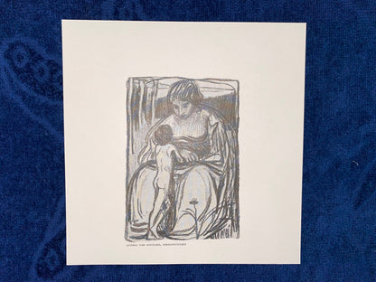 Jugendstildruck Ludwig von Hofmann Riesenfräulein 1900 | Original Grafik Mutter und Kind | Vintage Art