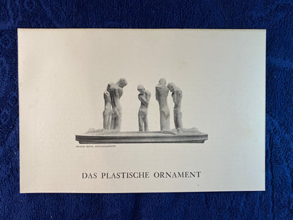 George Minne Brunnenaufsatz 1900 | Original Grafik Skulpturengruppe Jugendstildruck