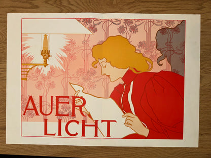Jugendstil Plakat Auer Licht | Art Nouveau Poster | Vintage Wandbild Großformat