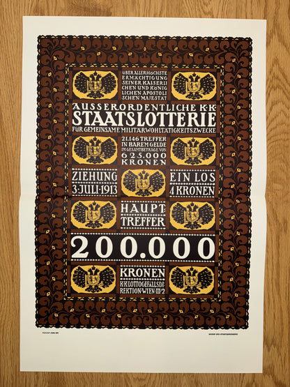 Vintage Jugendstil Plakat Staatslotterie 1913 Wien Rudolf Junk | Art Nouveau