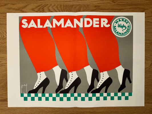 Vintage Salamander Poster 1912 Ernst Deutsch | Werbung Schuhe
