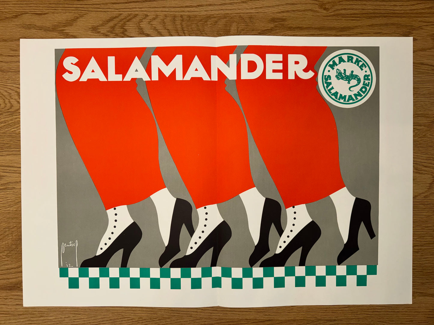 Vintage Salamander Poster 1912 Ernst Deutsch | Werbung Schuhe