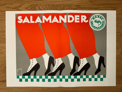 Vintage Salamander Poster 1912 Ernst Deutsch | Werbung Schuhe