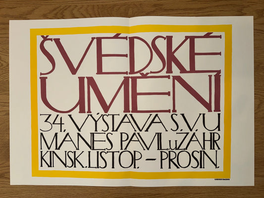 Art Nouveau Typografie Poster Svedske Umeni 1911 Frantisek Kysela