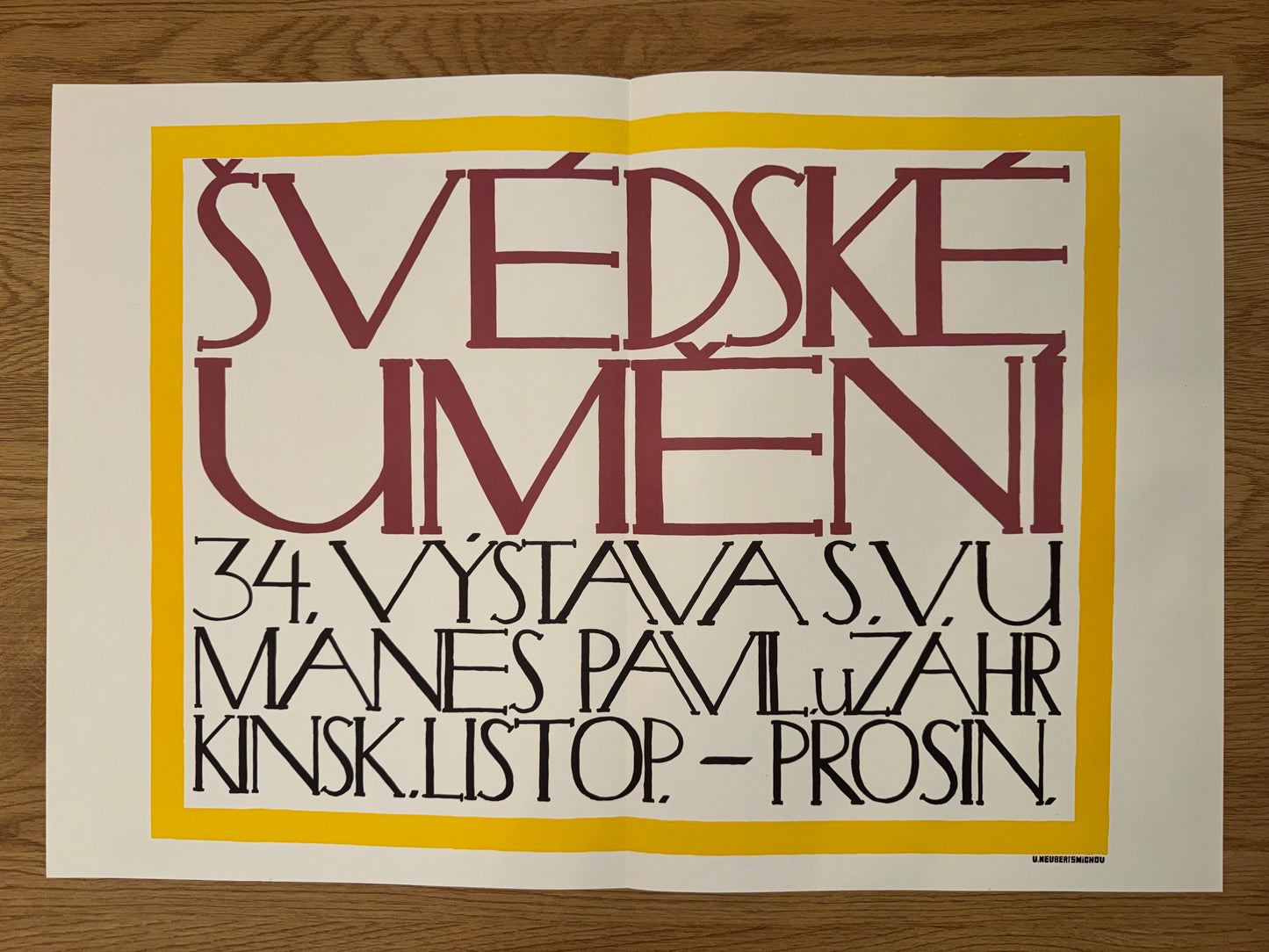Art Nouveau Typografie Poster Svedske Umeni 1911 Frantisek Kysela
